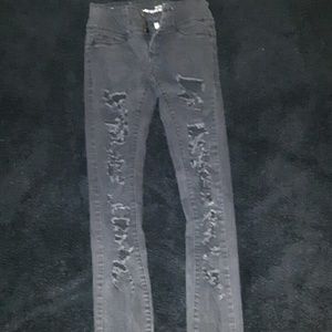 Ripped low rise jeans